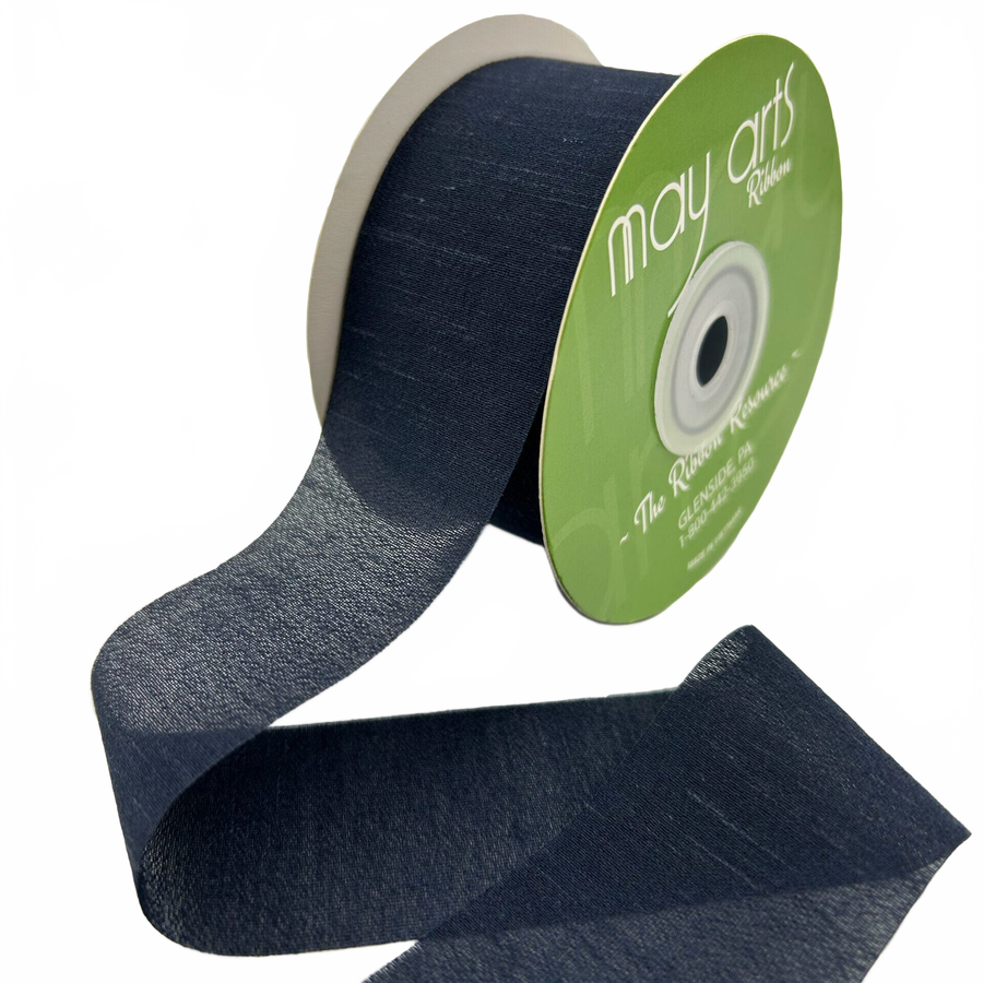 ~1.5″ Rayon Navy Silk Ribbon