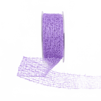 1.5 Inch Wired Textured Net Lavender Ribbon