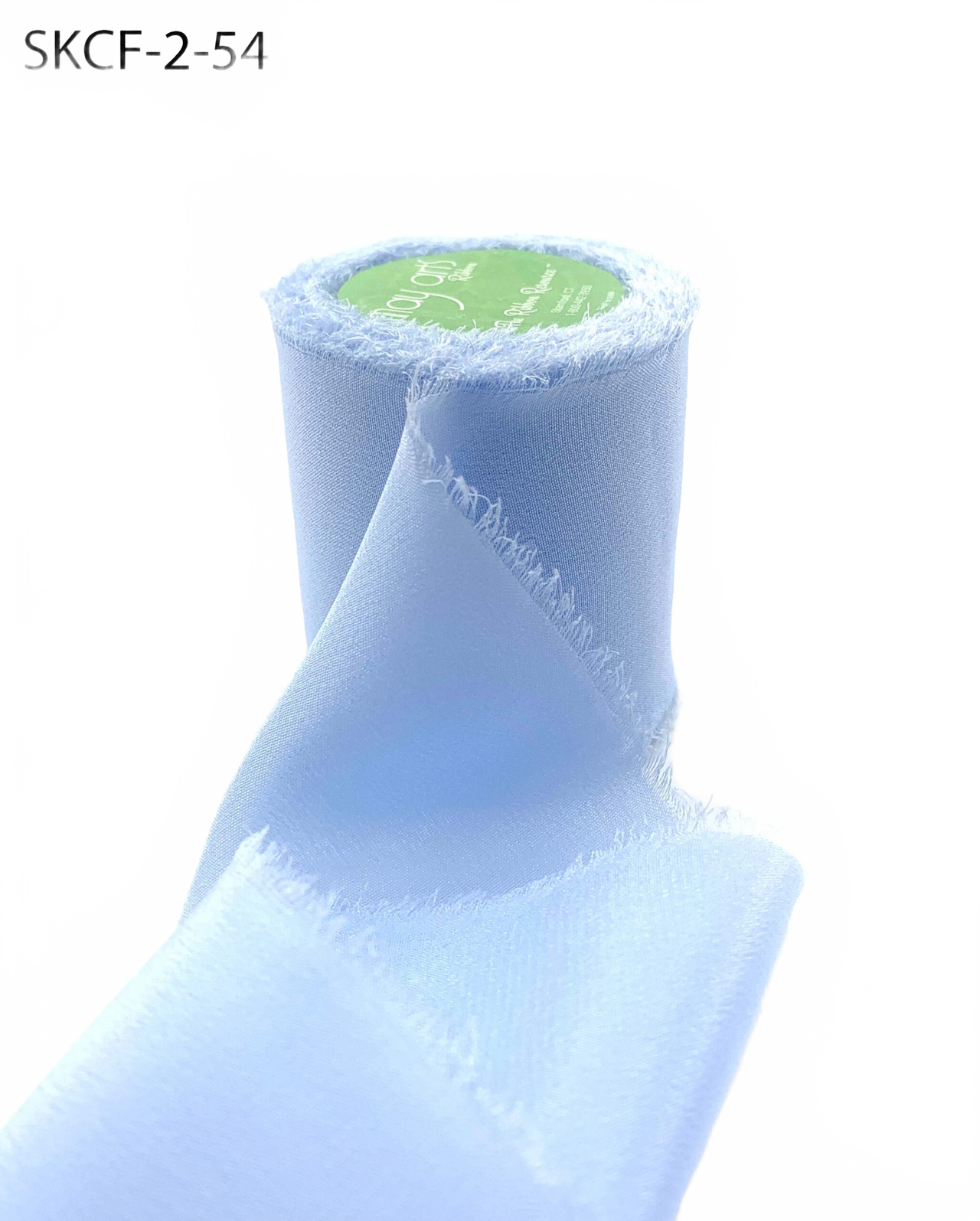 2 Inch 100% Silk Cerulean Crepe With Frayed Edge (Non-Dyed And Hand-Dyed)