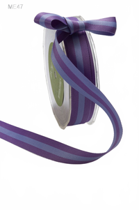 3/4 Inch Solid Reversible Stripes Purple/Lavender Ribbon