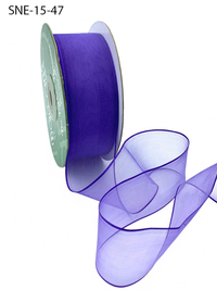 1.5 Inch Soft Purple Sheer Ribbon With Thin Solid Edge