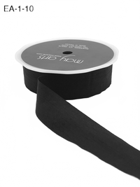 1 Inch Wrinkled Faux Black Silk Ribbon With Cut Edge