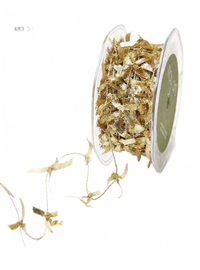 1 Inch Gold Metallic Bows On Wired String Cord Ribbon