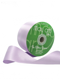 2.5 Inch Classic Double Faced Lavender Satin Ribbon With Woven Edge