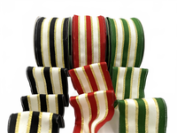~2 Inch (50Mm) Woven Metallic Gold Stripe Wired Ribbon