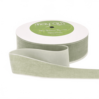 1.5 Inch Classic Jadite Green Velvet Ribbon With Woven Edge