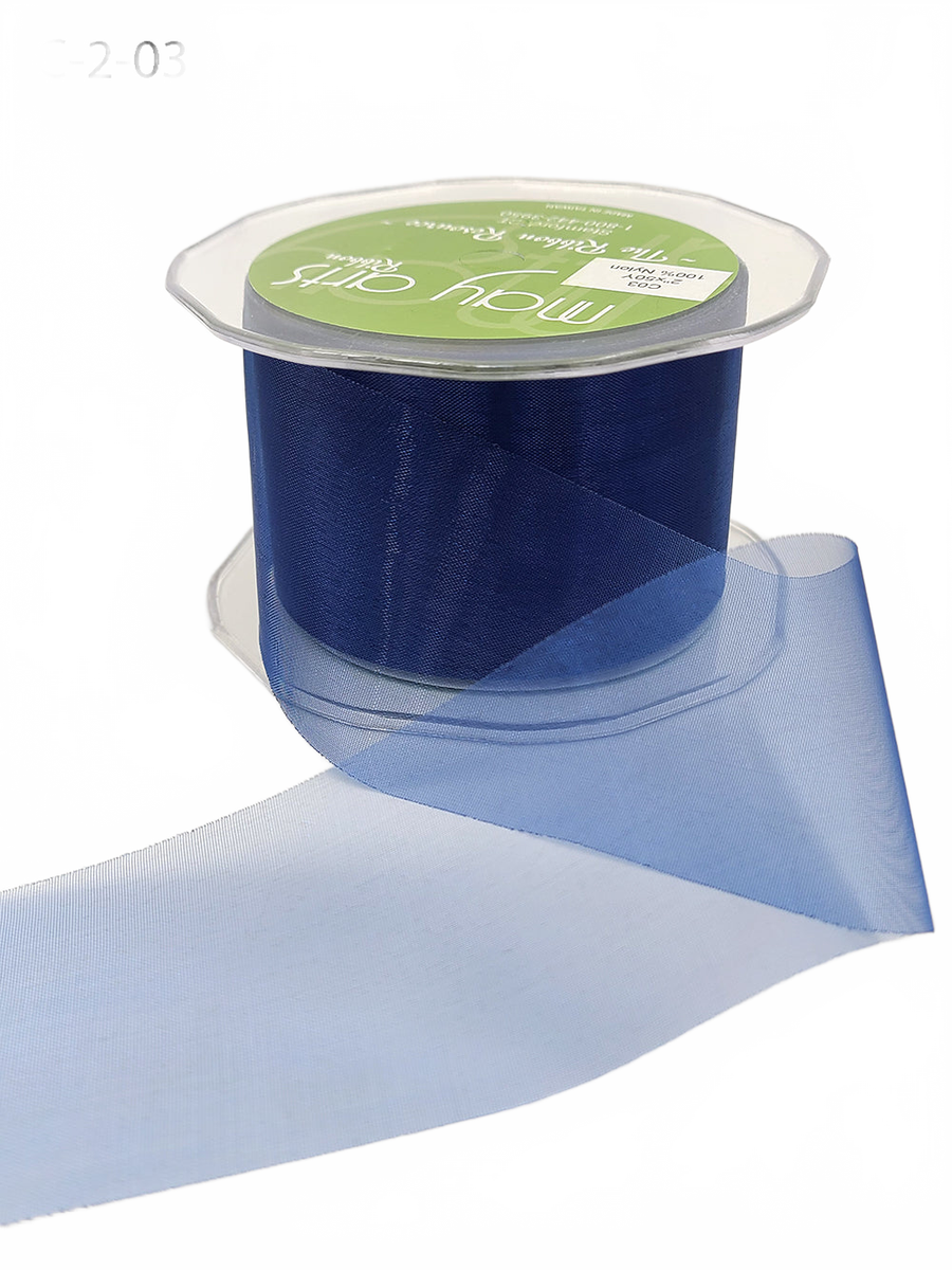 2 Inch Soft Shimmer Navy Organza Ribbon