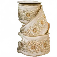 4" X 10YD Ivory Jewel Velvet Ribbon