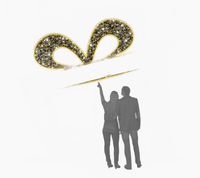 12 FT X 12 FT Warm White LED Gold Gift Box Photo Op