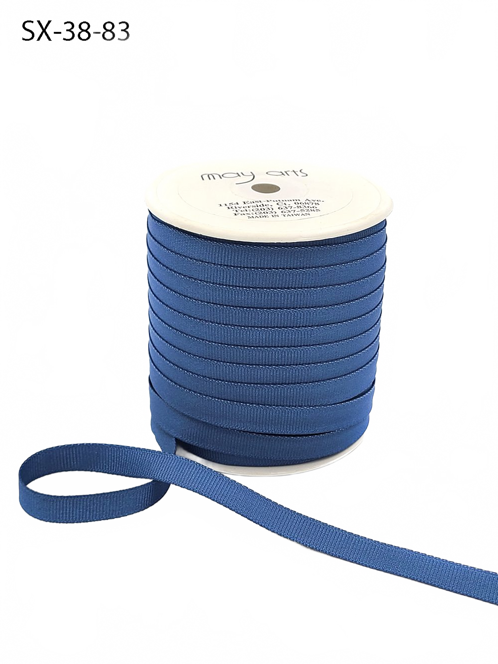 3/8 Inch Heavy-Weight (Higher Thread Count) Classic Slate Blue Grosgrain Ribbon With Woven Edge