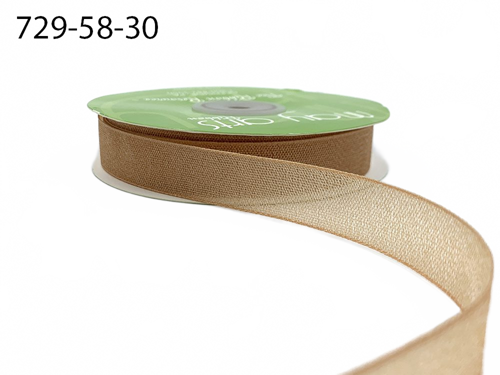 ~5/8 Inch Semi-Sheer Shimmer Woven Gold Ribbon