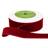 1.5 Inch Classic Red Velvet Ribbon With Woven Edge