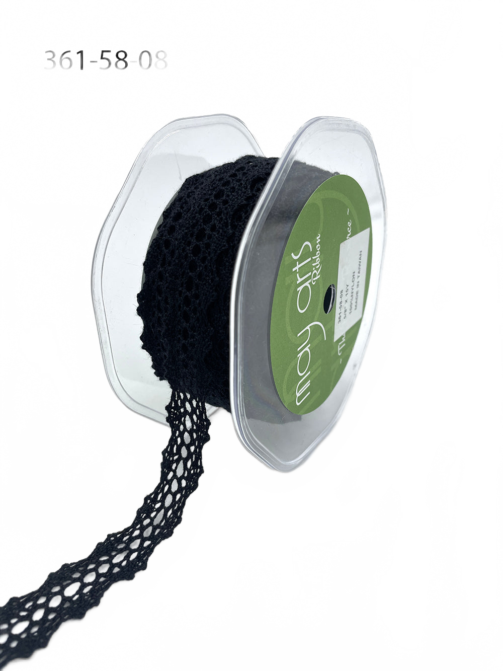 5/8 Inch Crochet Black Ribbon