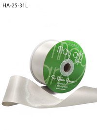 2.5 Inch Classic Double Faced Silver Satin Ribbon With Woven Edge