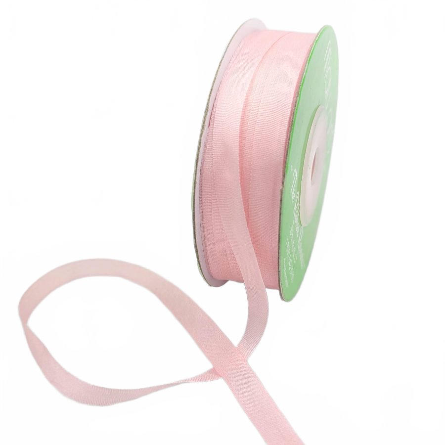 100% Hand-Dyed 1/4 Inch Pink Silk Ribbon With Woven Edge