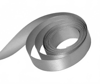 Ribbon Tex-Style 4'' Double Face Satin Silver