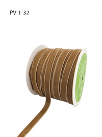 3/8 Inch Classic Antique Gold Velvet Ribbon With Woven Edge