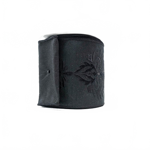 Ribbon Damask Dupioni 4" Black
