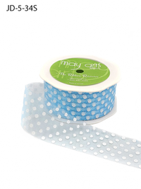 1.5 Inch Light Blue Sheer Dots Ribbon