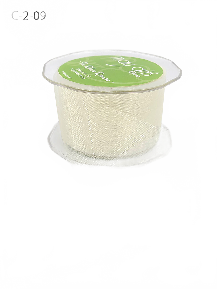2 Inch Soft Shimmer Ivory Organza Ribbon