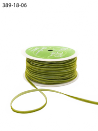 1/8 Inch Sweetpea Green Velvet String Cord Ribbon With Woven Edge