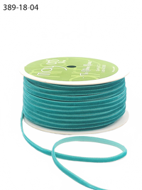 1/8 Inch Teal Velvet String Cord Ribbon With Woven Edge