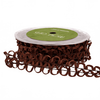 1 Inch Loose Braid Wired Brown Ribbon