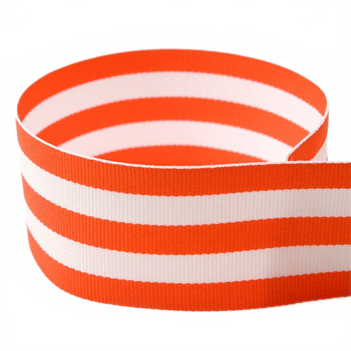 Stripped Grosgrain Ribbon 7/8 Orange Taffy