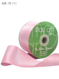 2.5 Inch Classic Double Faced Mauve Satin Ribbon With Woven Edge