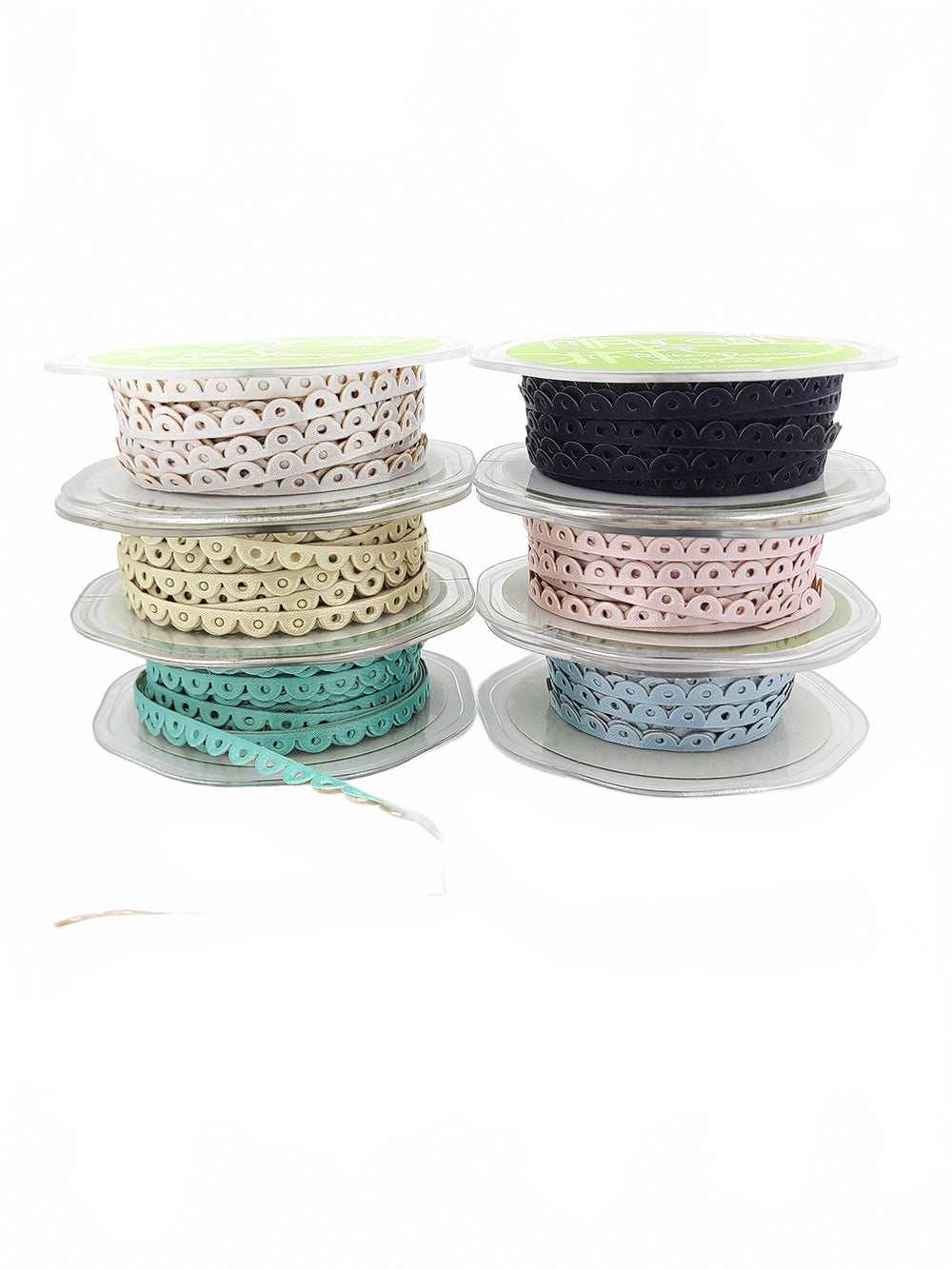 1/4 Inch Adhesive Scalloped Border Ribbon With Cut Sealed Edge