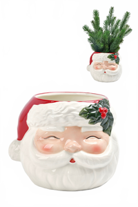 Santa Head Vase