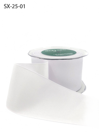 ~2.5 Inch Heavy-Weight (Higher Thread Count) Classic White Grosgrain Ribbon With Woven Edge