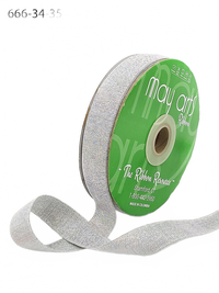 3/4 Inch Rough Metallic Ribbon With Woven Edge