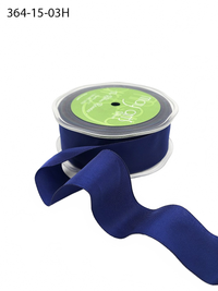 1.5 Inch Navy Taffeta Ribbon With Wired Edge