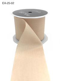 2.5 Inch Wrinkled Faux Champagne Silk Ribbon With Cut Edge