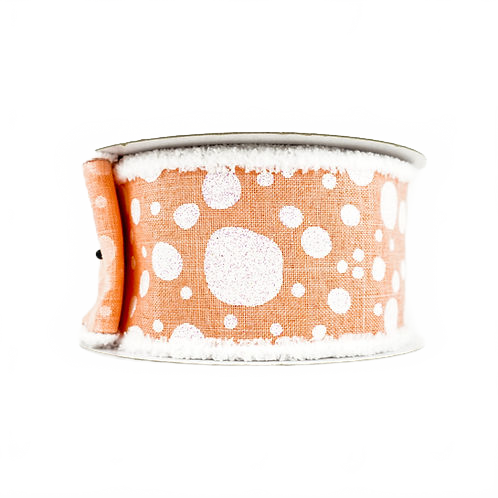 Ribbon 2.5" Dots With Drift Peach