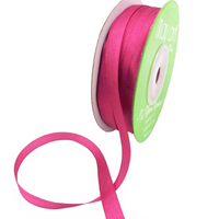 100% Hand-Dyed 1/4 Inch Fuchsia Silk Ribbon With Woven Edge