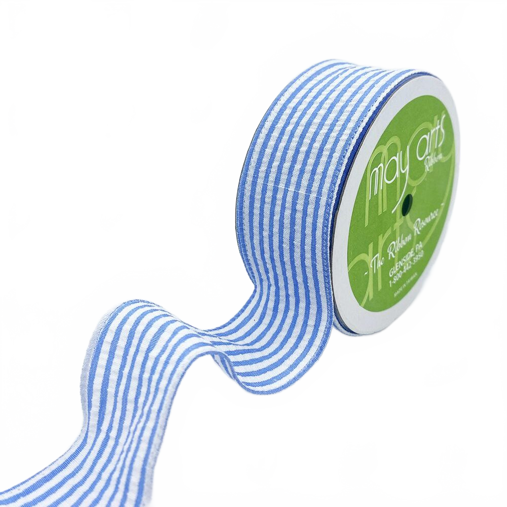 1.5″ Traditional Seersucker Blue Ribbon