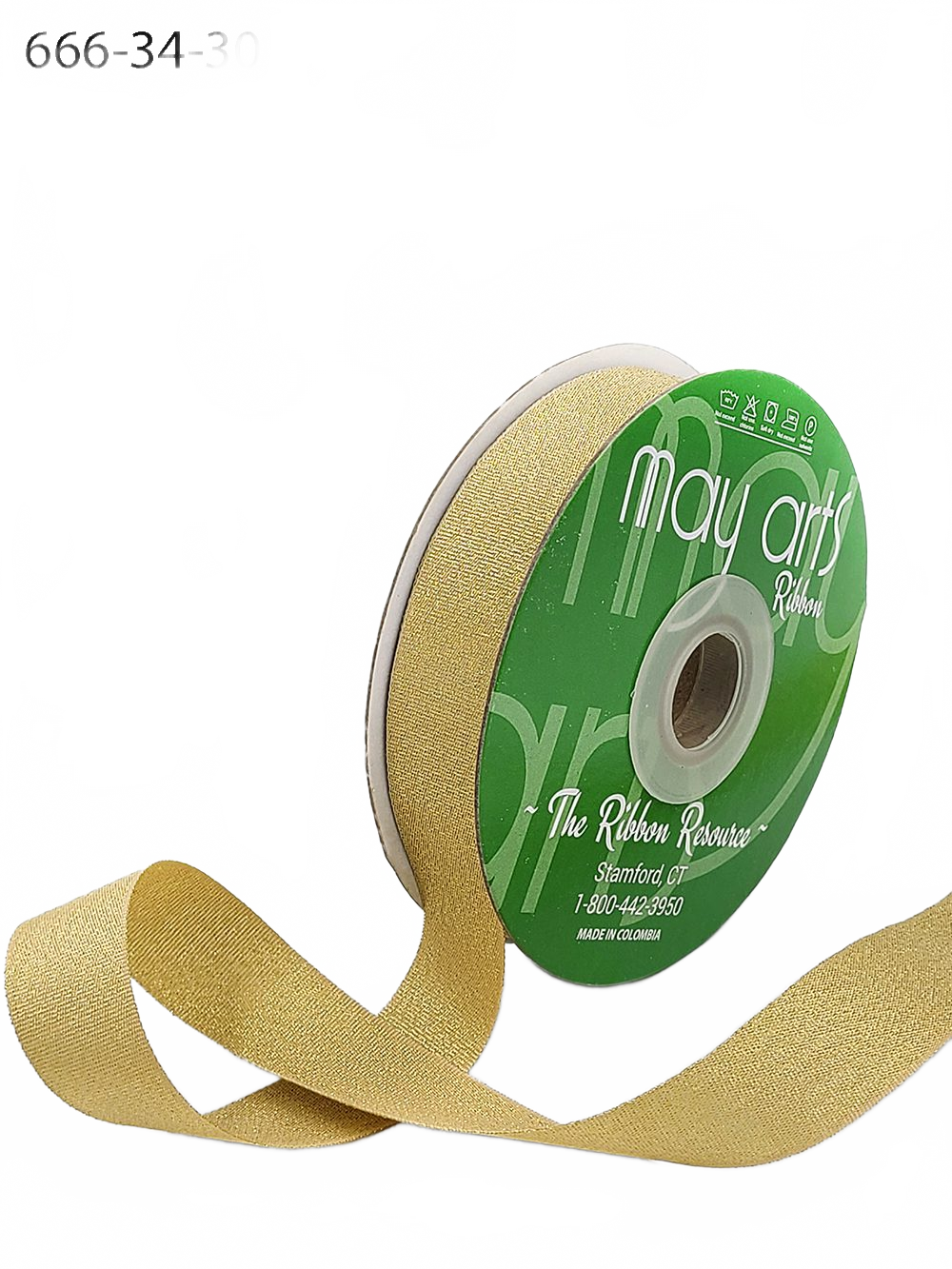 3/4 Inch Rough Gold Metallic Ribbon With Woven Edge