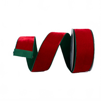 Ribbon 2 Tone Velvet Red And Emerald