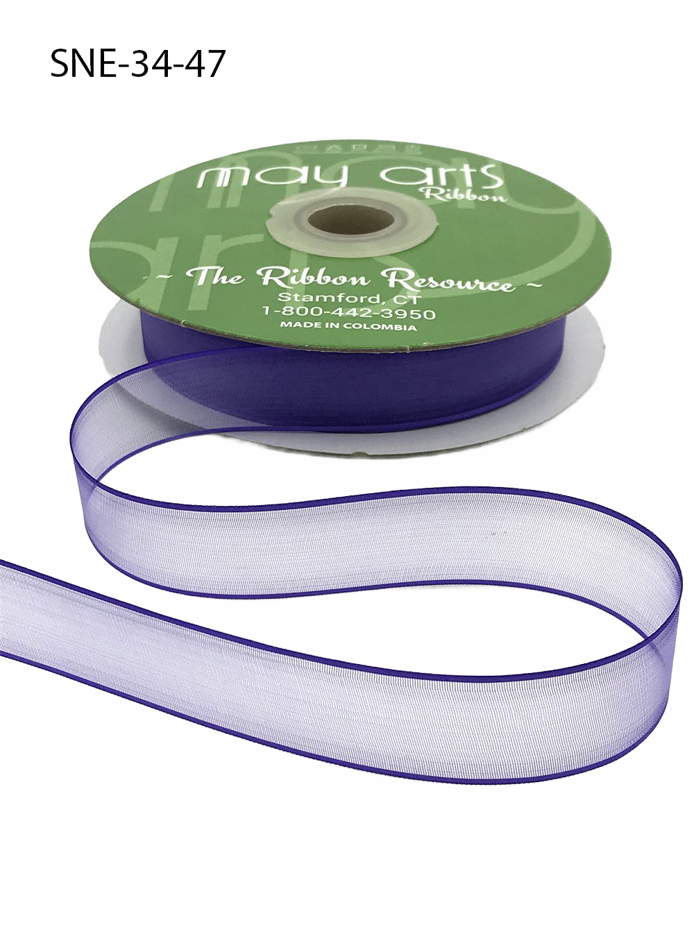 ~3/4 Inch Soft Purple Sheer Ribbon With Thin Solid Edge