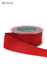 ~1.5 Inch Heavy-Weight (Higher Thread Count) Classic Red Grosgrain Ribbon With Woven Edge
