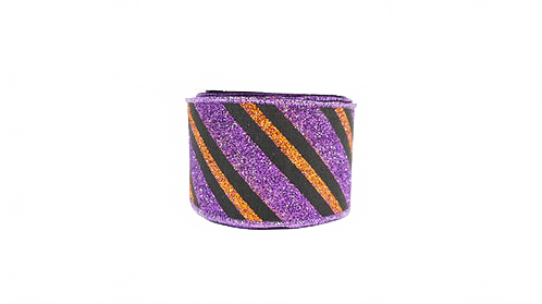Ribbon 2.5" Diagonal Stripe Glitter Multicolor