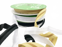 7/8 Inch Taffeta With Velvet Center Line Ribbon With Woven Edge