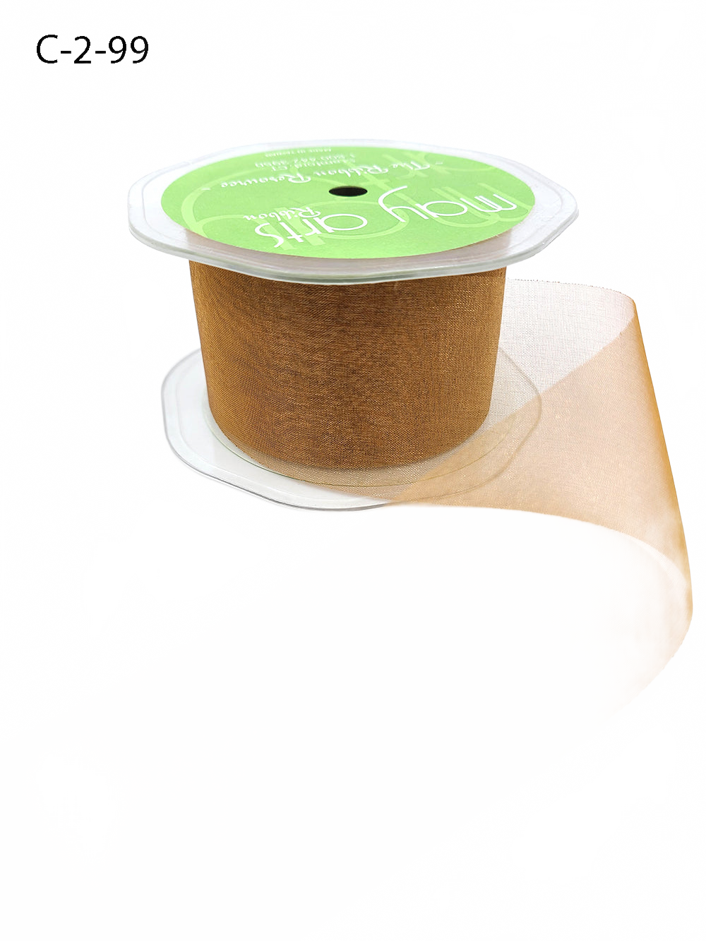 2 Inch Soft Shimmer Caramel Organza Ribbon