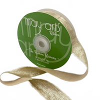 1″ White Metallic Gold Ribbon With Frayed Edge
