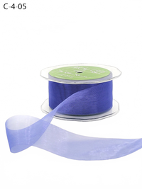 1.5 Inch Soft Shimmer Blue/Purple Sheer Ribbon With Cut Edge