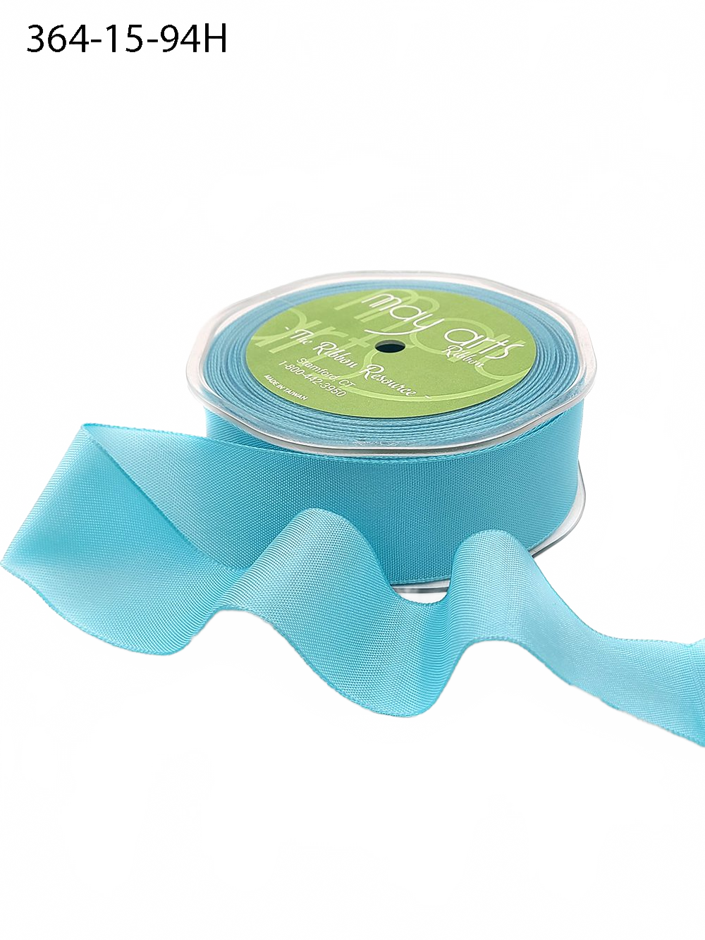 1.5 Inch Turquoise Taffeta Ribbon With Wired Edge