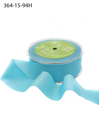 1.5 Inch Turquoise Taffeta Ribbon With Wired Edge