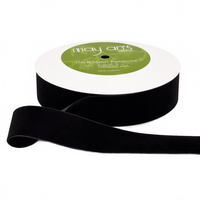 1.5 Inch Classic Black Velvet Ribbon With Woven Edge